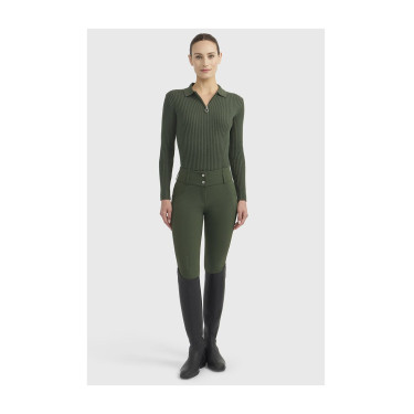 Polo d’équitation femme Harcour Celeste manches longues