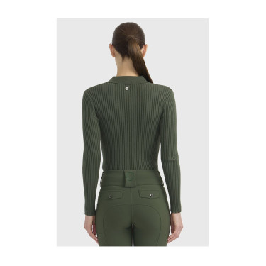 Polo d’équitation femme Harcour Celeste manches longues