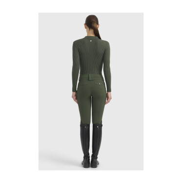 Polo d’équitation femme Harcour Celeste manches longues