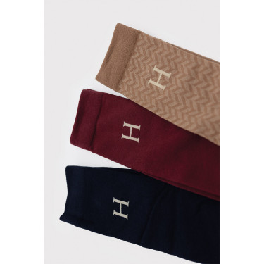 Chaussettes Harcour Carly par 3 Vigne / marine / chevron Beige