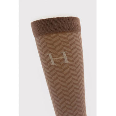 Chaussettes Harcour Carly par 3 Vigne / marine / chevron Beige