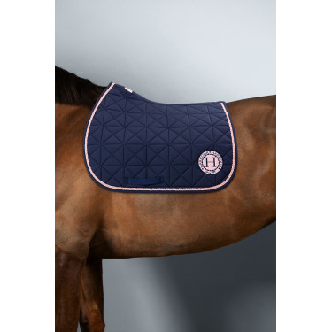 Tapis de selle Harcour Suze Marine / rose Bleu
