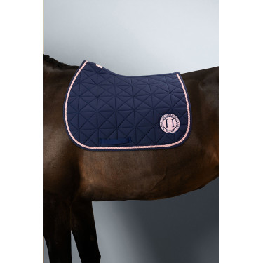 Tapis de selle Harcour Suze Marine / rose Bleu