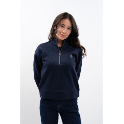 Sweat Zip Harcour x Versailles Louise Marine Bleu marine