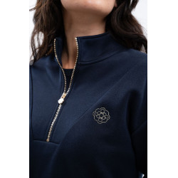 Sweater met rits Harcour x Versailles Louise Marine Marineblauw