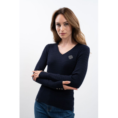 Pull Harcour x Versailles Antoinette Marine Bleu marine