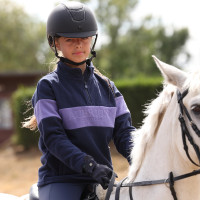 Polaire quart de zip Equestrian jeune cavalier Shires Aubrion Minuit / bruyère
