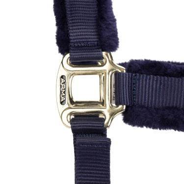Licol et longe logo Shires Arma Marine Bleu marine