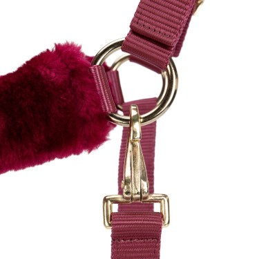 Licol et longe en fausse fourrure Shires Arma Bordeaux Licol et longe en fausse fourrure Shires Arma Bordeaux