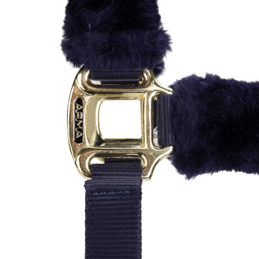 Licol et longe en fausse fourrure Shires Arma Marine Bleu marine