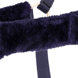 Licol et longe en fausse fourrure Shires Arma Marine Bleu marine