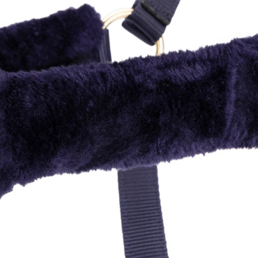 Licol et longe en fausse fourrure Shires Arma Marine Bleu marine