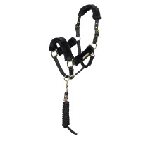 Licol et longe en fausse fourrure Shires Arma Noir