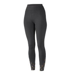 Legging d'équitation hiver Porter fille Shires Aubrion Noir de jais