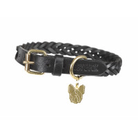 Gevlochten hondenhalsband Shires Digby & Fox Zwart
