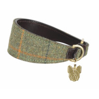 Tweed halsband voor windhonden Shires Digby & Fox Rood/geel/blauwe ruiten Motieven