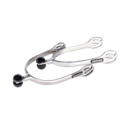 Éperons à embout boule en plastique Shires Acier inox Argent