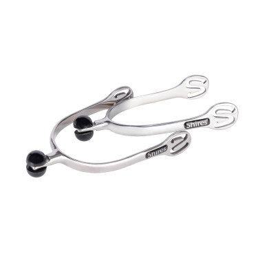 Éperons à embout boule en plastique Shires Acier inox Argent