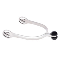 Éperons à embout boule en plastique Shires Acier inox Argent