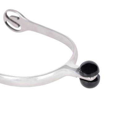 Éperons à embout boule en plastique Shires Acier inox Argent