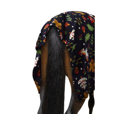 Kerstdeken Horze Kerstprint Grijs