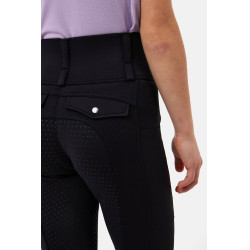 Pantalon hybrid Horze Young Rider Anya full grip Noir