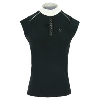 Polo Equithème Brussels met strass Zwart