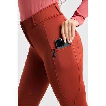 Pantalon d’équitation Horze Chara femme full grip Pomme épicée Blanc
