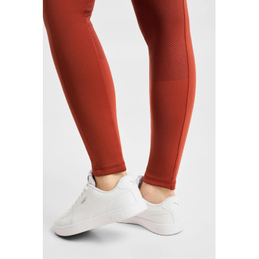 Pantalon d’équitation Horze Chara femme full grip Pomme épicée Blanc