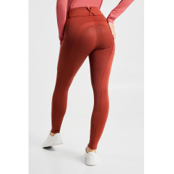 Pantalon d’équitation Horze Chara femme full grip Pomme épicée Blanc