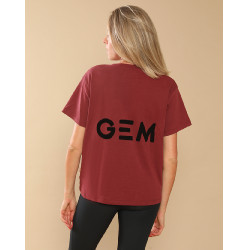Tee-shirt GEM Eclair Bordeaux / logo noir