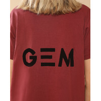 T-shirt GEM Eclair Bordeaux / zwart logo