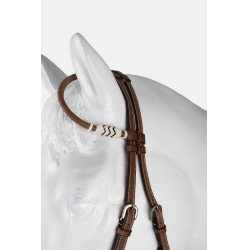 Bride western à une oreille avec décoration en rawhide Horze