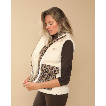 Veste molletonée Charlie GEM Ecru / léopard