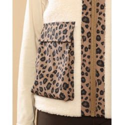 Veste molletonée Charlie GEM Ecru / léopard