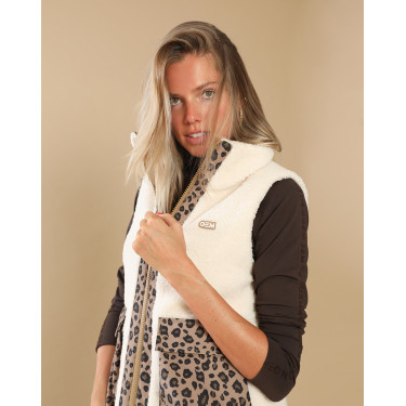 Veste molletonée Charlie GEM Ecru / léopard