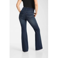 Eleanor jean western évasé pour femme Horze Denim foncé Bleu