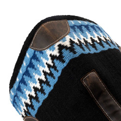 Wollen zadeldek met vilten onderkant Pool's Zwart / blauw / wit
