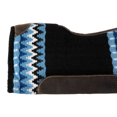 Wollen zadeldek met vilten onderkant Pool's Zwart / blauw / wit
