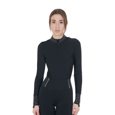 Polo technique d’entraînement pour femme avec strass Equestro