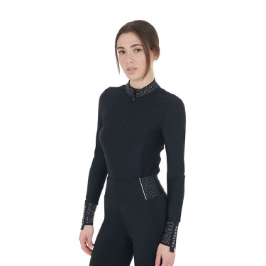 Polo technique d’entraînement pour femme avec strass Equestro