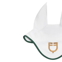 Bonnet en tissu technique Equestro X Fise 100 Blanc / vert sauge profond