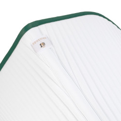 Springzadelpad met geborduurd logo Equestro X Fise 100 Wit / diep saliegroen