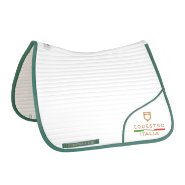 Tapis de dressage avec logo brodé Equestro X Fise 100 Blanc / vert sauge profond Tapis de dressage avec logo brodé Equestro X Fise 100 Blanc / vert sauge profond