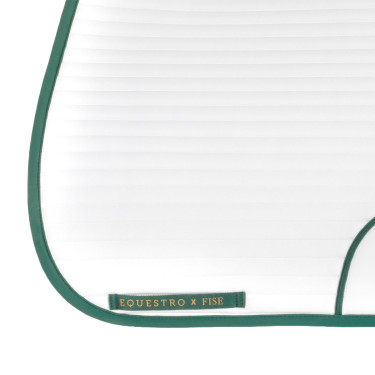 Tapis de dressage avec logo brodé Equestro X Fise 100 Blanc / vert sauge profond Tapis de dressage avec logo brodé Equestro X Fise 100 Blanc / vert sauge profond
