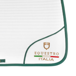 Tapis de dressage avec logo brodé Equestro X Fise 100 Blanc / vert sauge profond Tapis de dressage avec logo brodé Equestro X Fise 100 Blanc / vert sauge profond