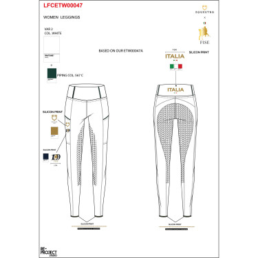 Legging femme coupe slim full grip Equestro X Fise 100