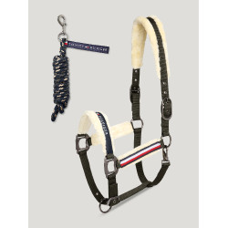 Halster en leadrope Tommy Hilfiger Equestrian Yale met bont Groen camo