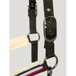 Halster en leadrope Tommy Hilfiger Equestrian Yale met bont Groen camo