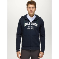 Parker heren zip-up hoodiejas Tommy Hilfiger Equestrian Woestijnlucht Blauw